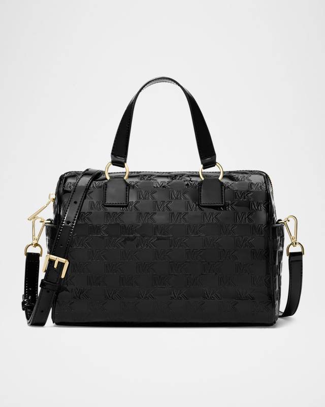 Mason Metallic Monogram Leather Shoulder Bag