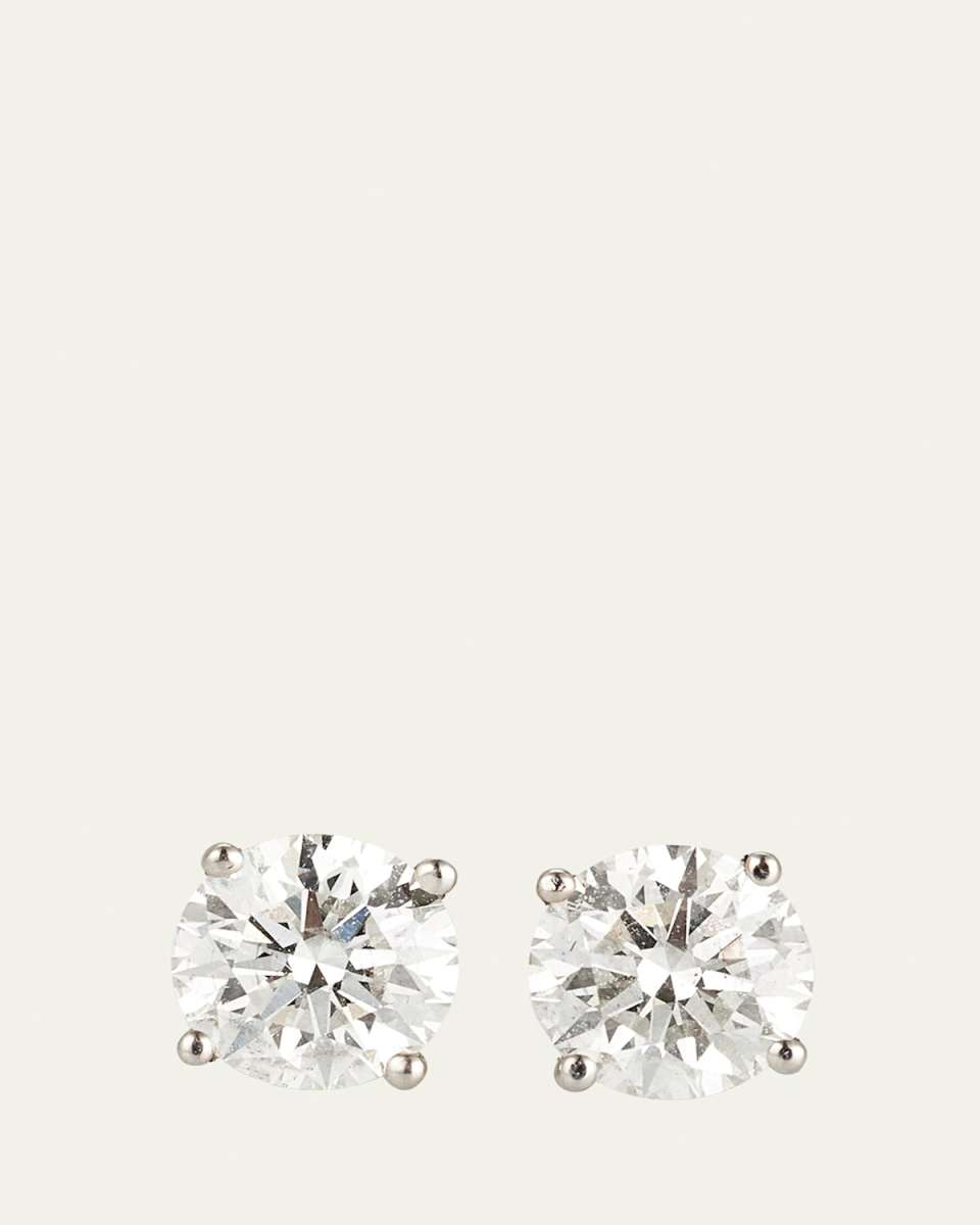 18K White Gold Diamond Stud Earrings, 0.92tcw