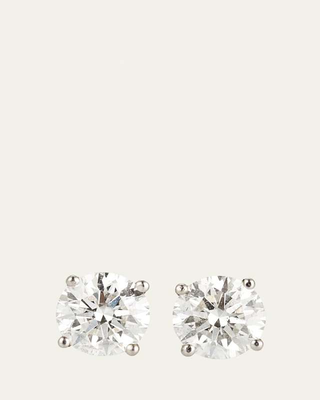 18K White Gold Diamond Stud Earrings, 0.92tcw