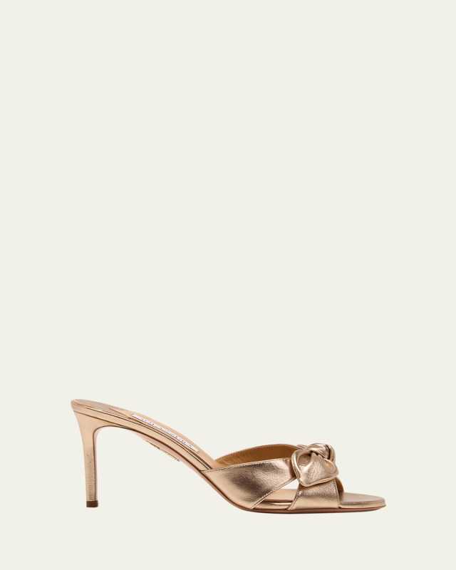 Very Bow Metallic Slide Sandals