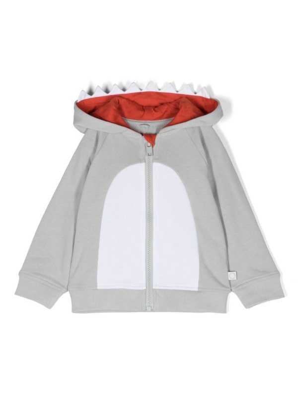 shark-teeth jersey hoodie