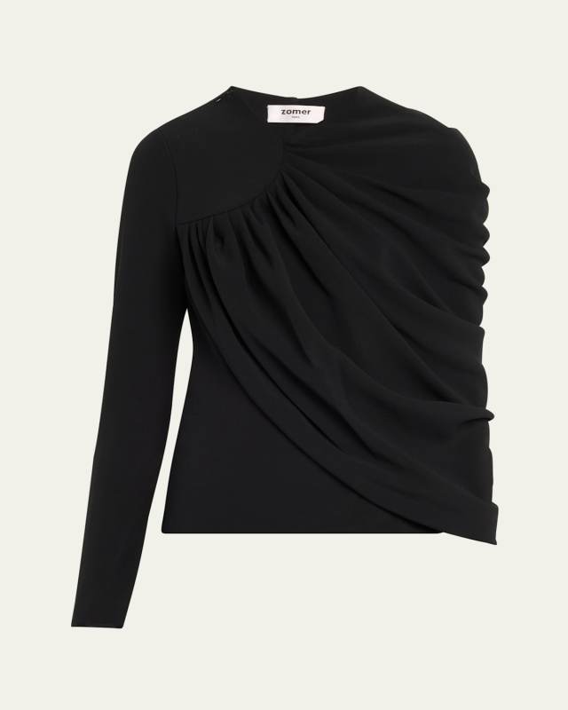 Jersey Gathered Shoulder Top