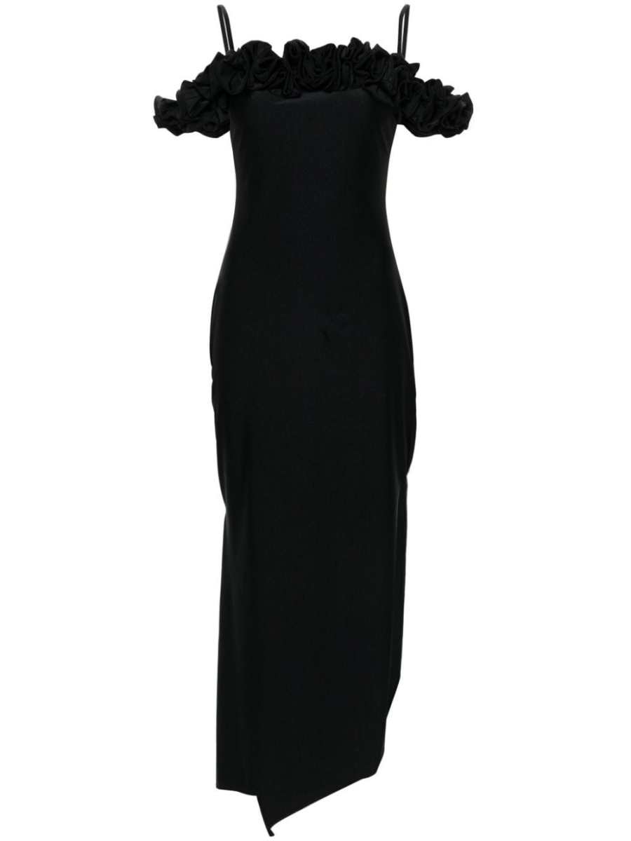 ruffle-detail maxi dress