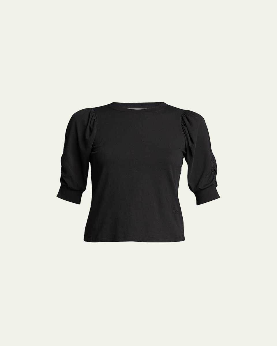 Frankie Ruched-Sleeve Tee