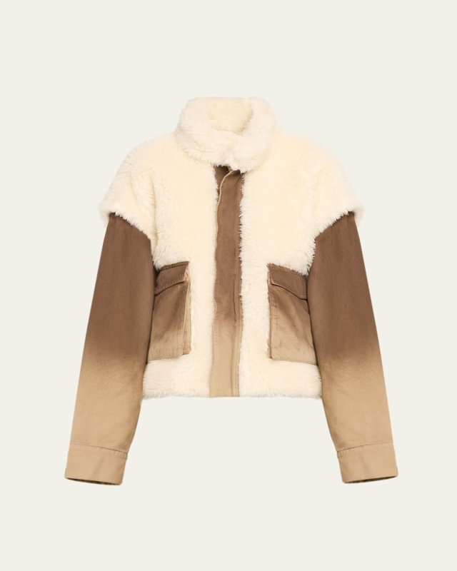 Olaf Ombre Faux-Shearling Bomber Jacket