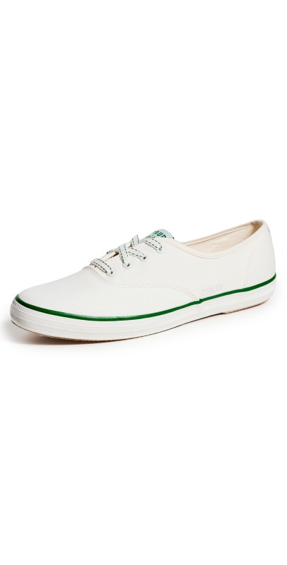 STAUD Staud x Keds Champion Canvas Piping Sneakers White/Green