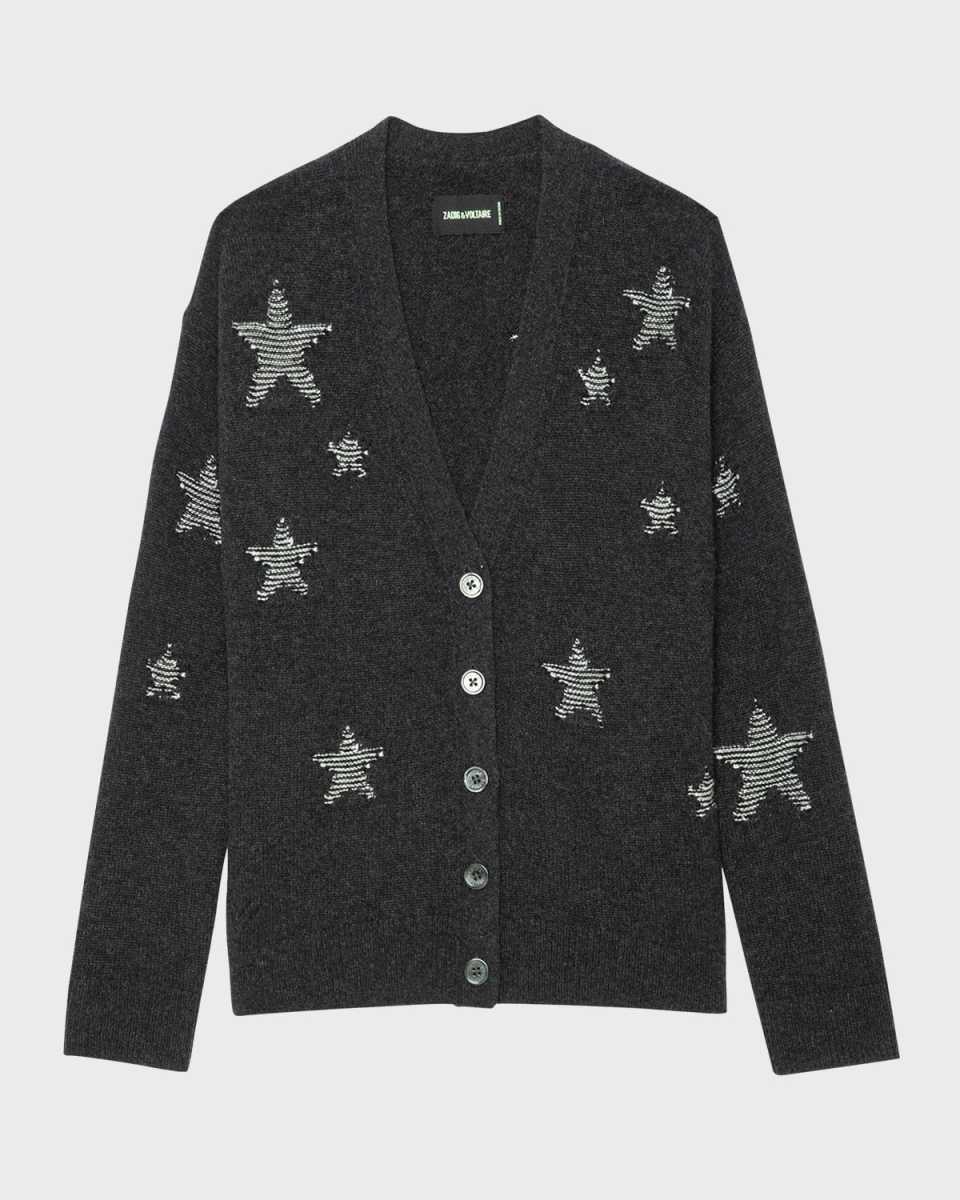 Mirka Cashmere Tweed Star Cardigan