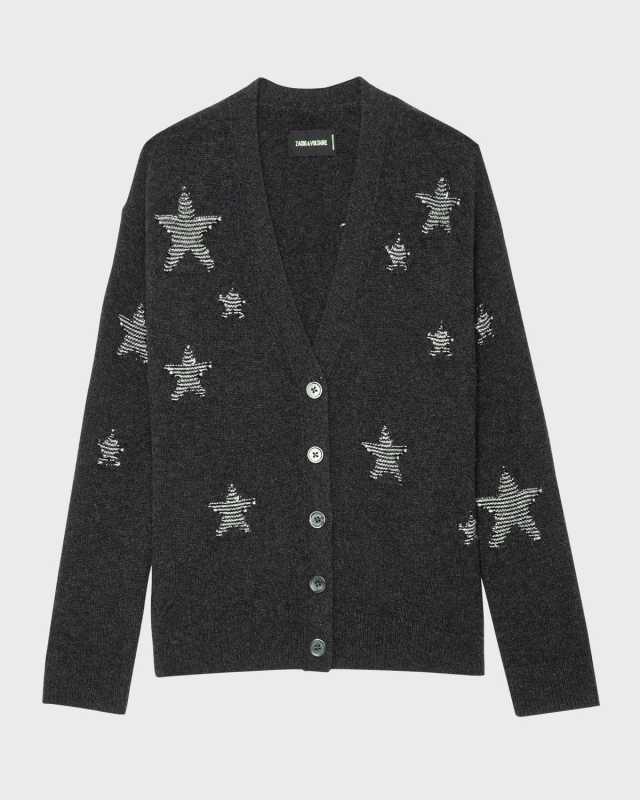Mirka Cashmere Tweed Star Cardigan