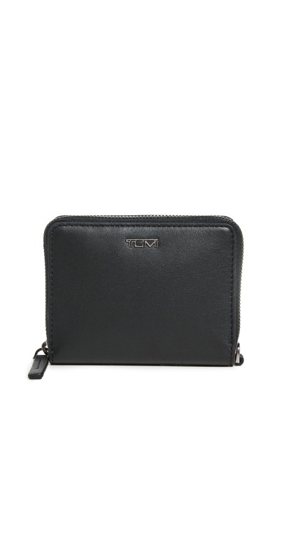 TUMI Tri-Fold Zip-Around Wallet Black