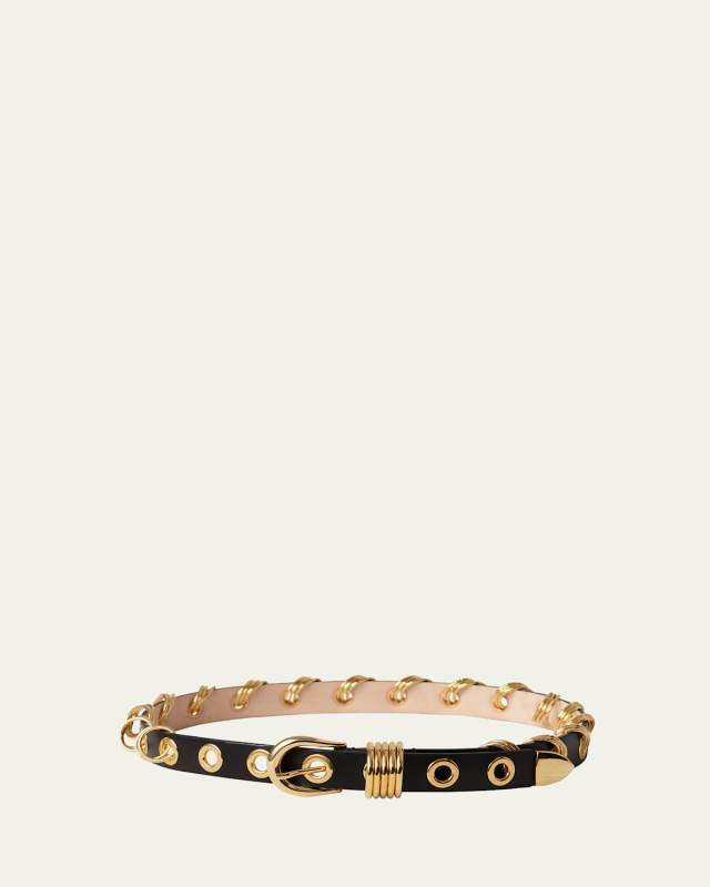 Revenge Grommet Rivet & Rings Leather Belt
