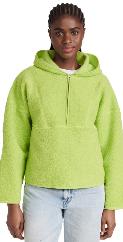 Year of Ours Sherpa Mammoth Half Zip Hoodie Matcha