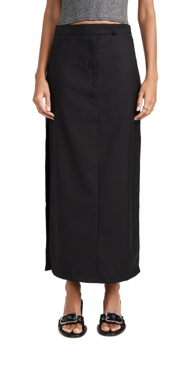 Lioness Minimalist Maxi Skirt Onyx