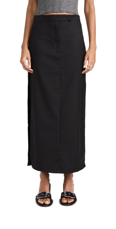 Lioness Minimalist Maxi Skirt Onyx