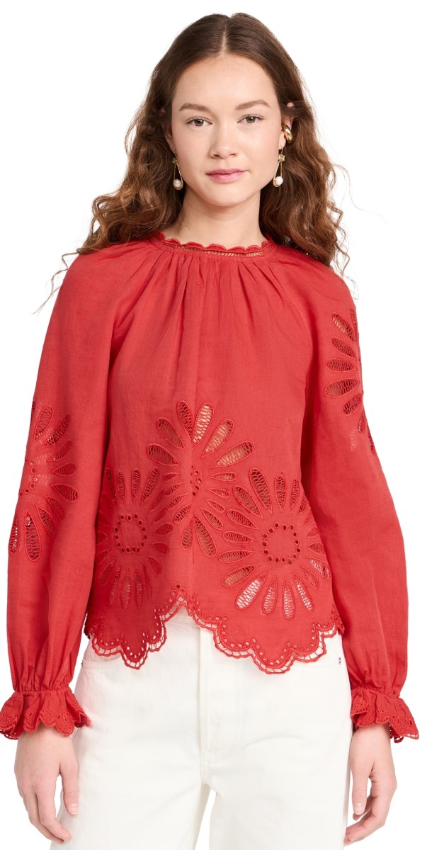 Ulla Johnson Louisa Blouse Poppy