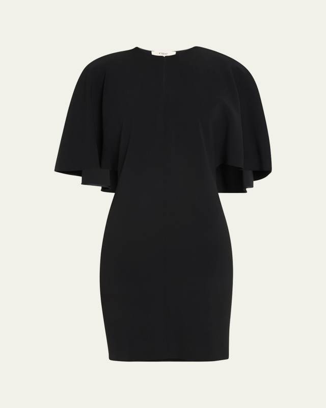 Jersey Mini Dress with Shawl Back