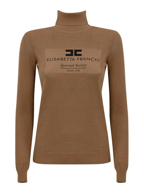 Elisabetta Franchi Pull Col Rond - Marron