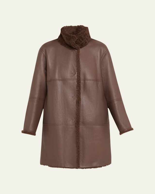 Reversible Leather & Sheep Shearling Coat