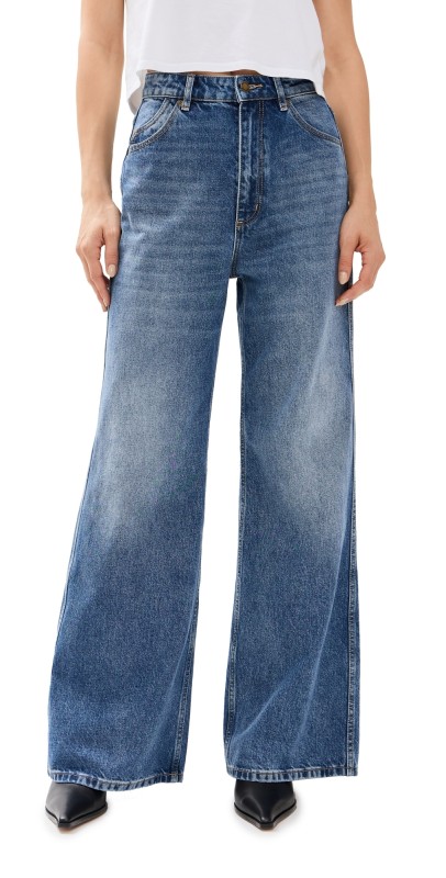 Rolla's Studio Flare Real Worn Jeans Mid Vintage Blue