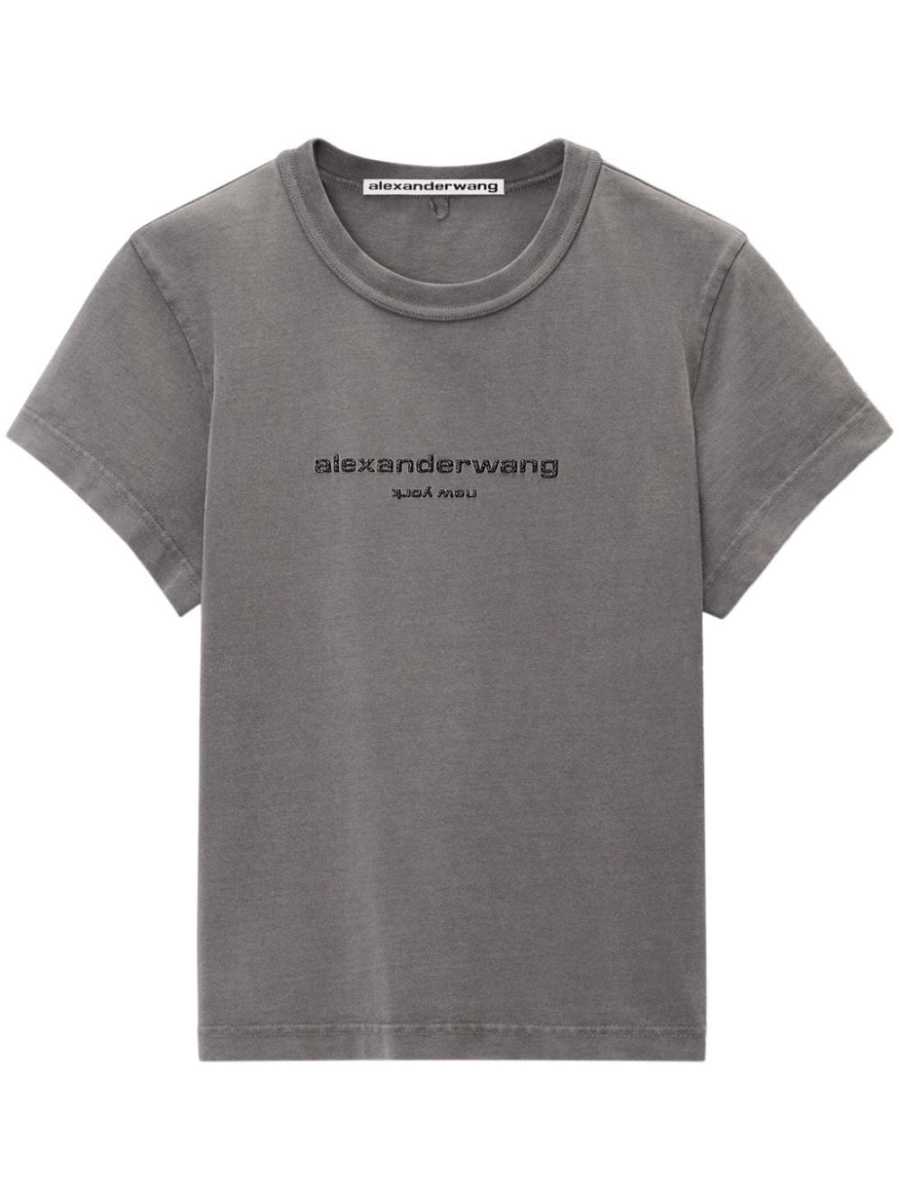 logo-appliqué shrunken T-shirt