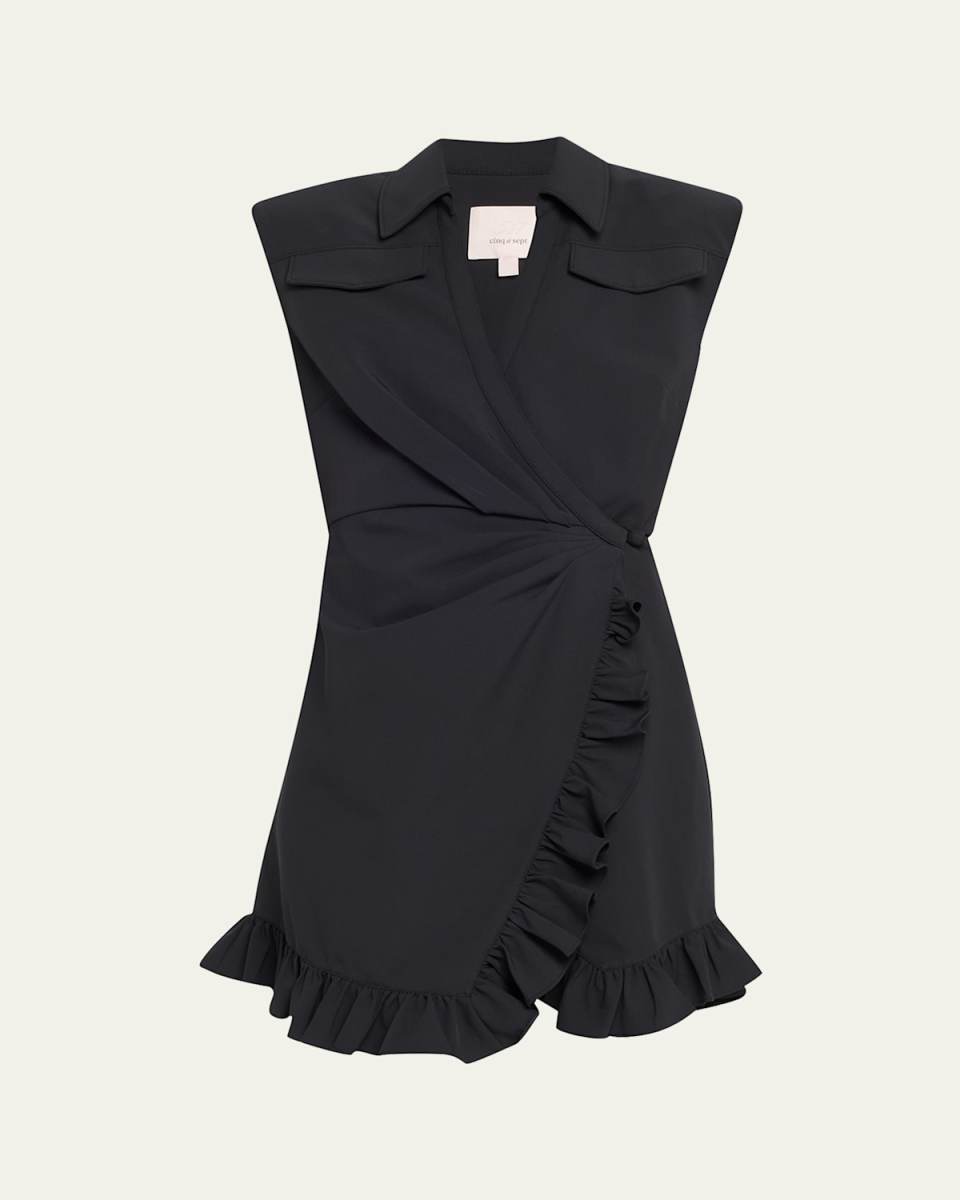 Zenni Sleeveless Mini Shirtdress
