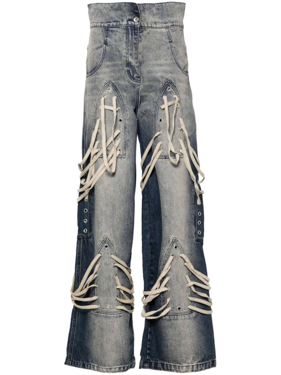 lace-up jeans