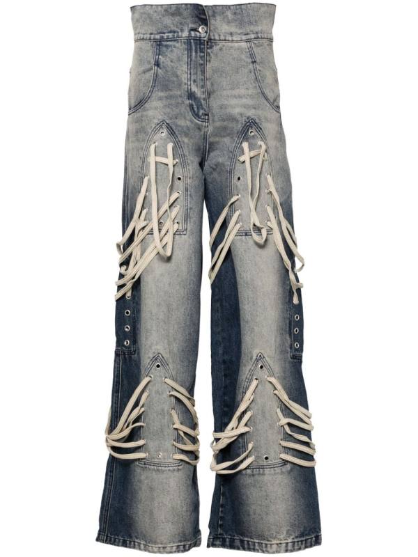 lace-up jeans