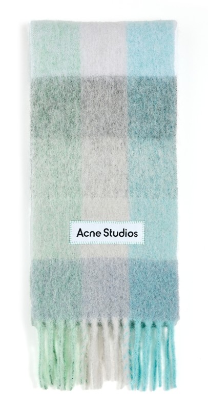 Acne Studios Checked Scarf Turquois