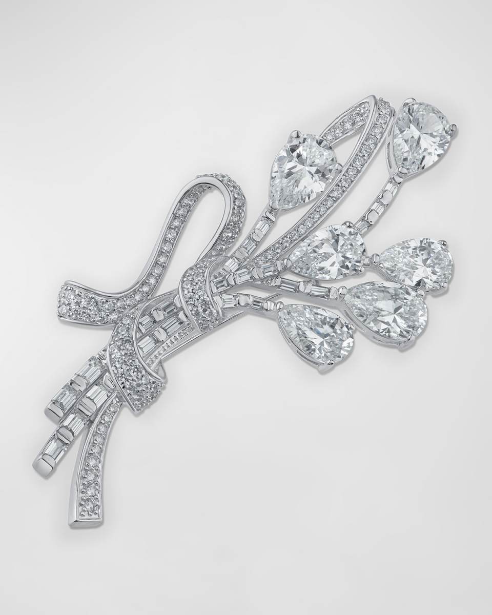 Cubic Zirconia Floral Brooch