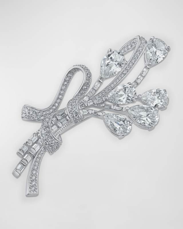 Cubic Zirconia Floral Brooch