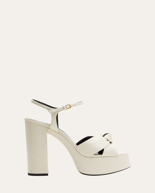Bianca Knotted Ankle-Strap Platform Sandals