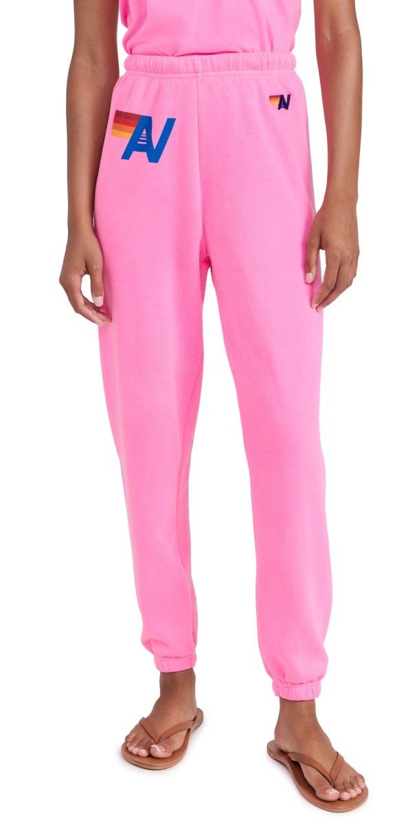 Aviator Nation Fleece Sweatpants Neon Pink