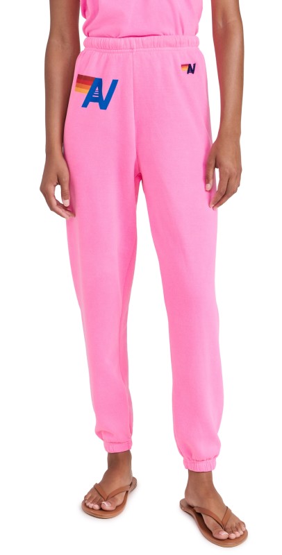 Aviator Nation Fleece Sweatpants Neon Pink