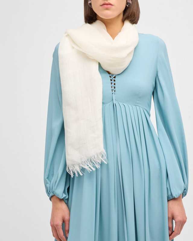 Tonal Fringe Flax Scarf