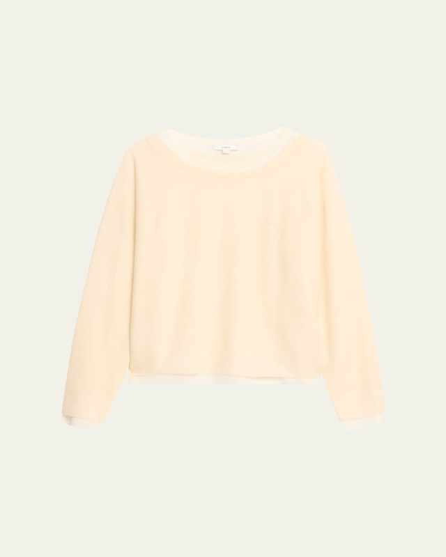 Wool and Silk Double-Layer Crop Sweater