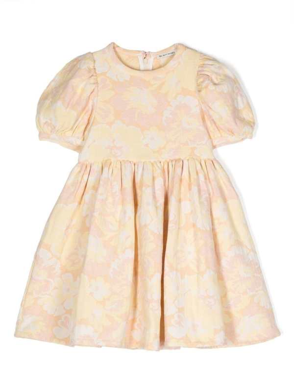 puff-sleeve floral dre