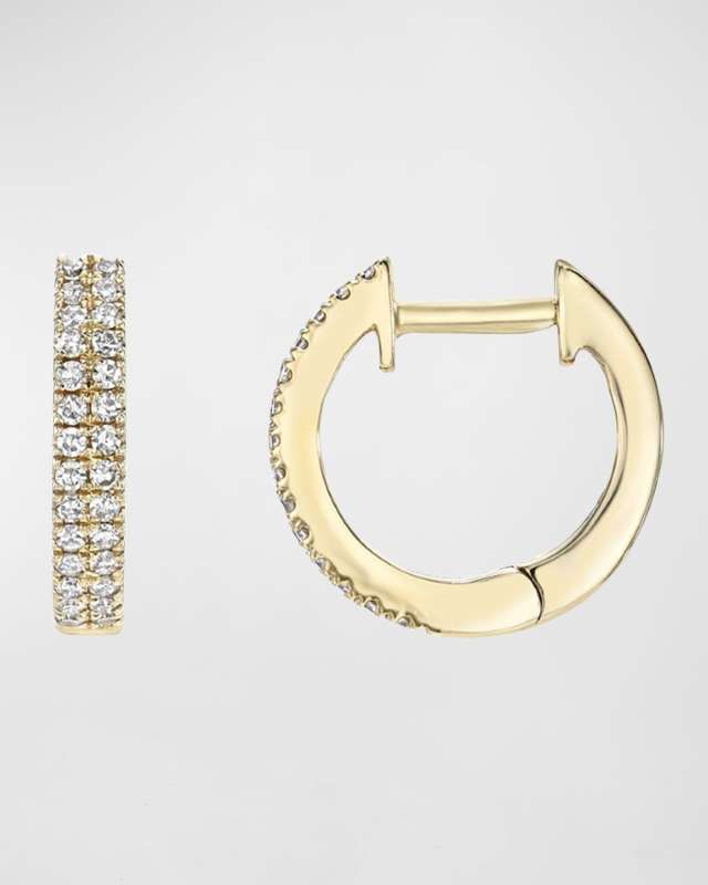 Double Diamond Huggie Earrings