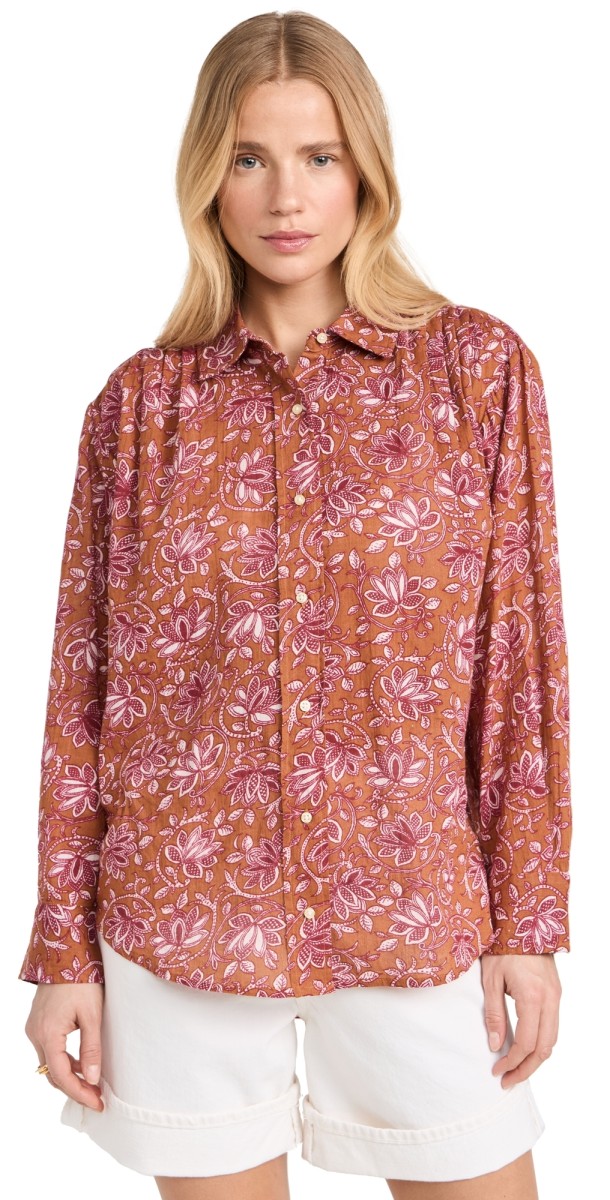 THE GREAT. The Cove Shirt Sand Check