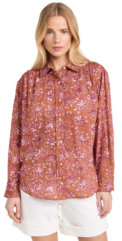 THE GREAT. The Cove Shirt Sand Check