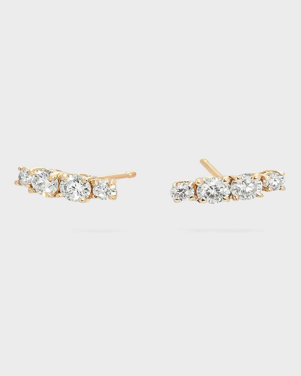 14k Solo Cluster Diamond Studs