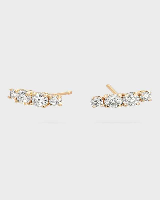 14k Solo Cluster Diamond Studs
