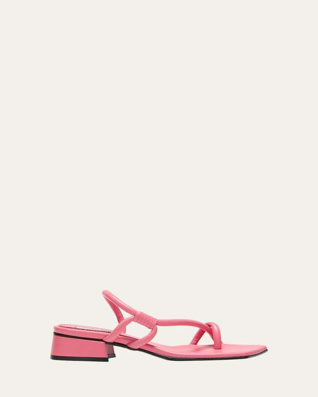 Noodle Tubular Leather Slingback Sandals