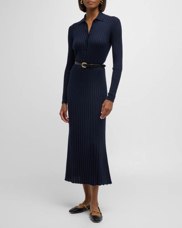 Ardor Cashmere-Blend Ribbed Midi Dress