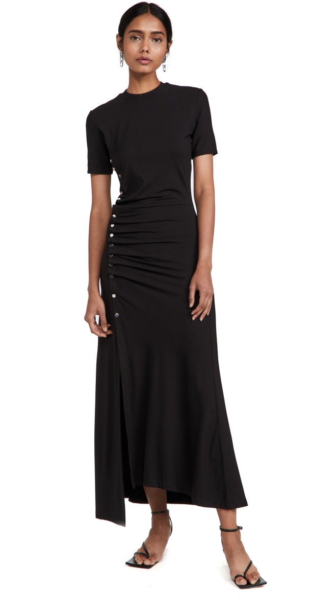rabanne Pleated Dress Black