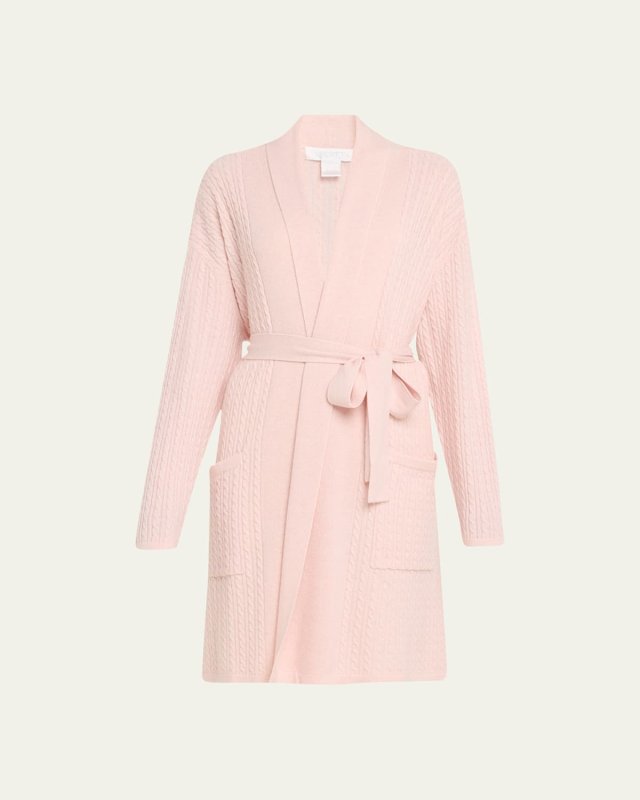 Cashmere Baby Cable-Knit Wrap Robe