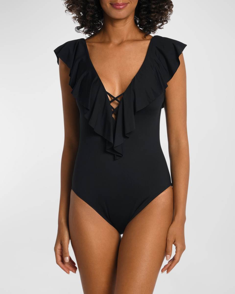 Ruffle Plunge Mio Swimsuit