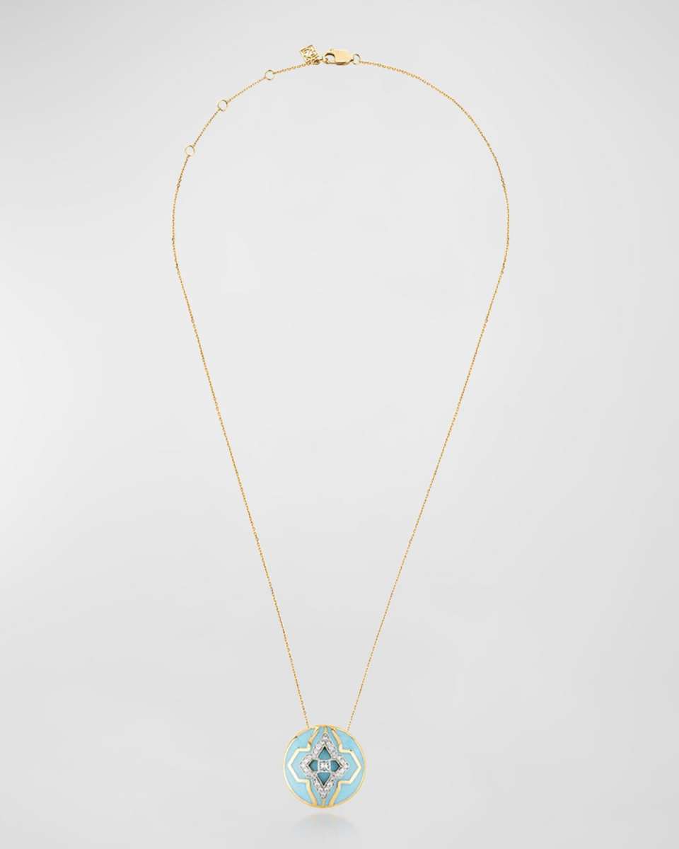 18K Yellow Gold Riva Blue Jodhpur Wanderlust Pendant Necklace, 16-18"L