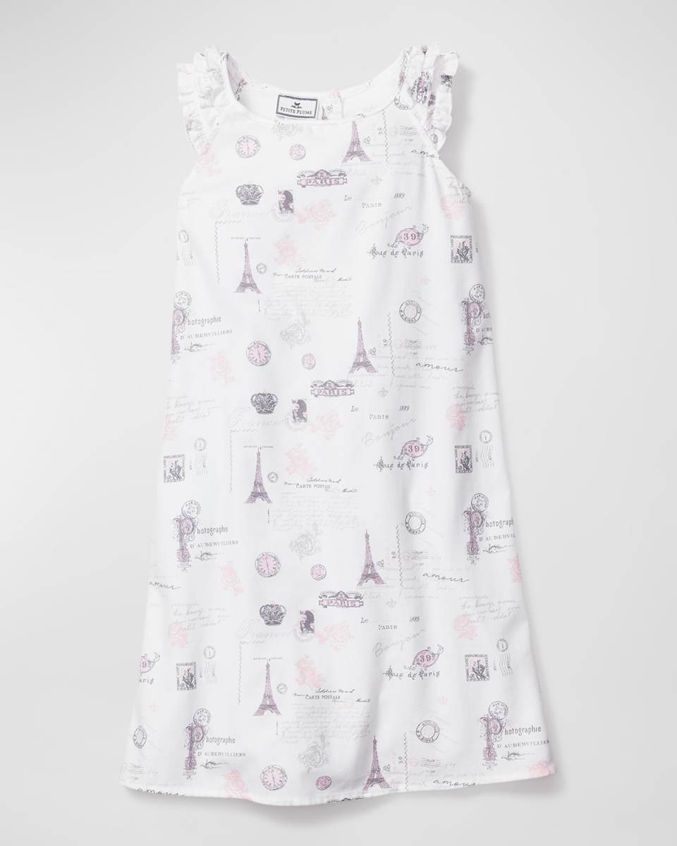 Girl's Amelie Paris Musings-Print Nightgown, Size 2-12