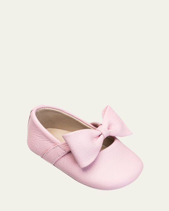 Girl's Leather Ballet Flat w/ Bow,