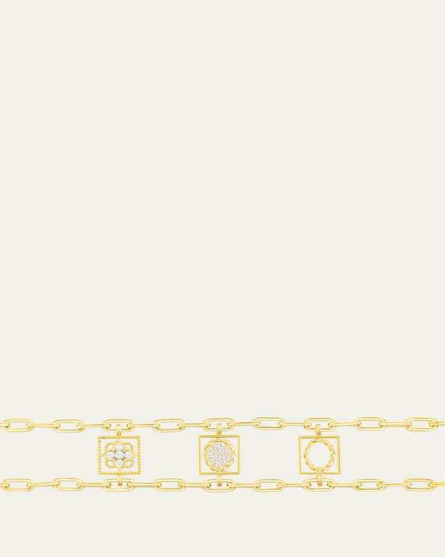 18K Yellow Gold 3 Jardins Suspended Bracelet