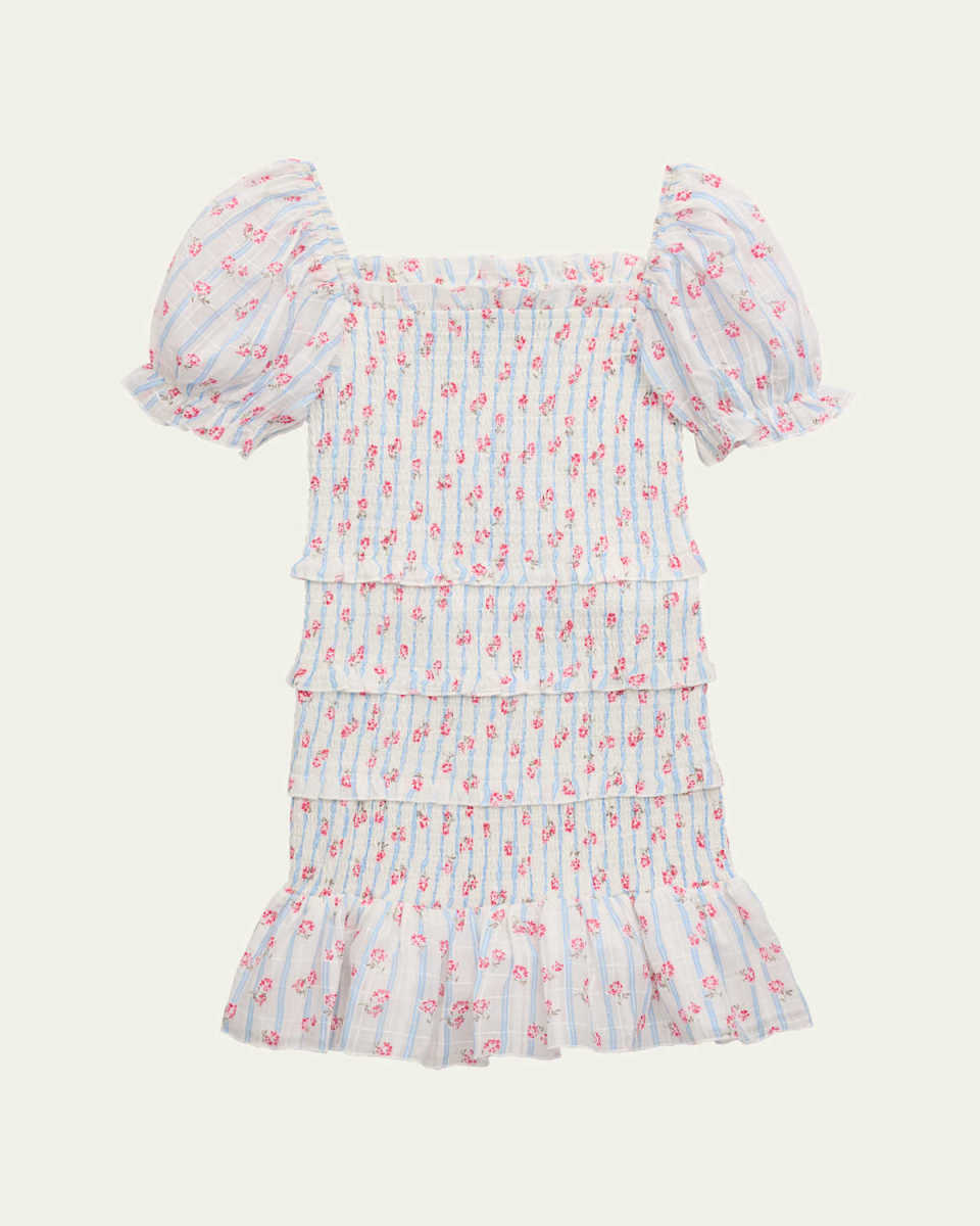 Girl's Laila Smocked Tiered Dress, Size S-